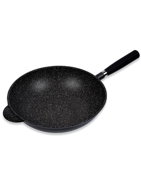 Granit Wok With Pyrex Glass Lid 32cm – Adams