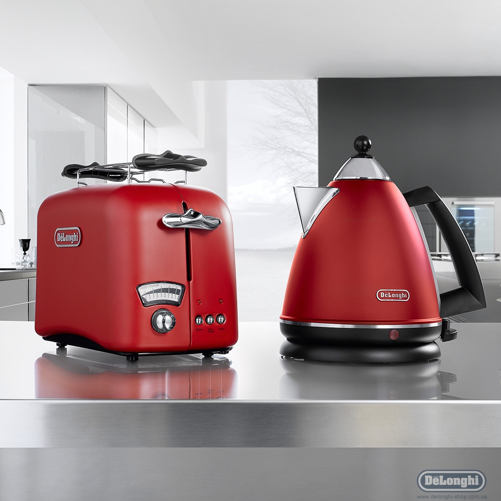 Delonghi Argento 2 Slice Toaster Red Adams