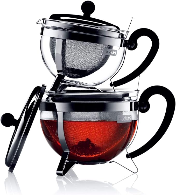 Bodum Chambord Tea pot W/ Coloured plastic Lid 12 Cup 1.3L Adams